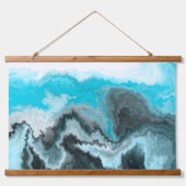 Blauwe en witte marmer hangend wandkleed (Voorkant 3)