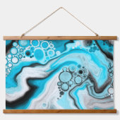 Blauwe en witte marmer hangend wandkleed (Voorkant 2)