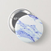 Blauwe en witte marmer ronde button 5,7 cm (Voorkant /achterkant)