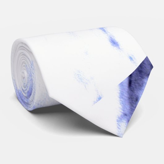 Blauwe en witte marmer stropdas (Opgerold)