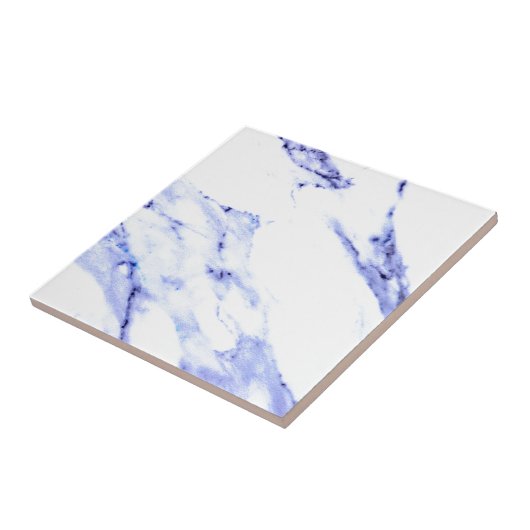 Blauwe en witte marmer tegeltje (Zijkant)