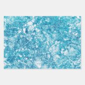 Blauwe en witte marmertextuur inpakpapier vel (Voorkant 3)