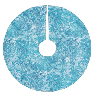 Blauwe en witte marmertextuur kerstboom rok