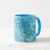 Blauwe en witte marmertextuur mok (Voorkant rechts)