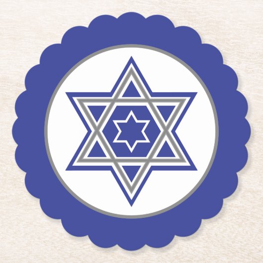 Blauwe en witte meerdere sterren van David Design Kartonnen Onderzetters (Voorkant)