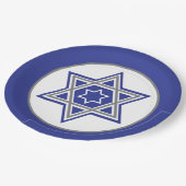 Blauwe en witte meerdere sterren van David Design Papieren Bordje (Gekanteld)