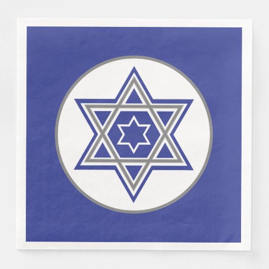 Blauwe en witte meerdere sterren van David Design Servet (Voorkant)