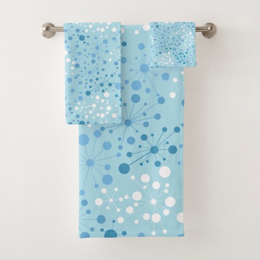 Blauwe en witte middeneeuwse detailhandel moderne  bad handdoek (Insitu)