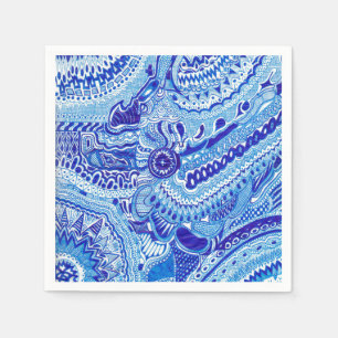 Blauwe en witte Ming stijl gepatterd Servetten