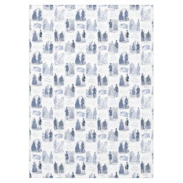 Blauwe en witte  Mode Toile Biedermeier Tafelkleed