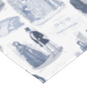 Blauwe en witte Mode Toile Biedermeier Tafelkleed (Gekanteld)