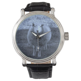Blauwe en witte moederschapen. horloge