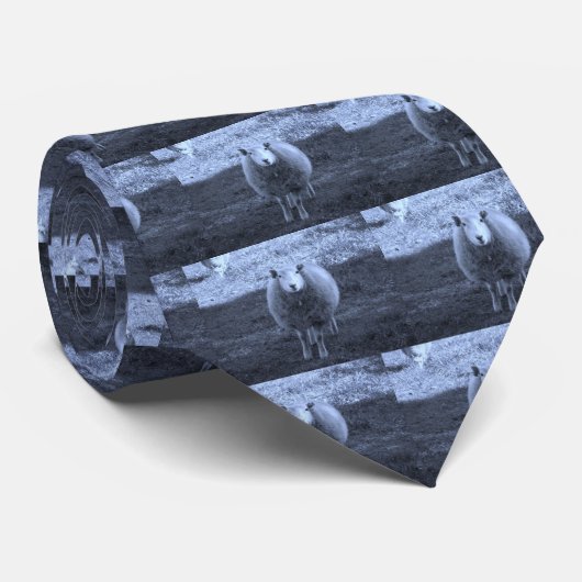 Blauwe en witte moederschapen stropdas (Opgerold)