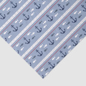 Blauwe en witte Nautische ankers Tissuepapier (Detail)