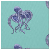 Blauwe en witte octopus stof (Close Up)