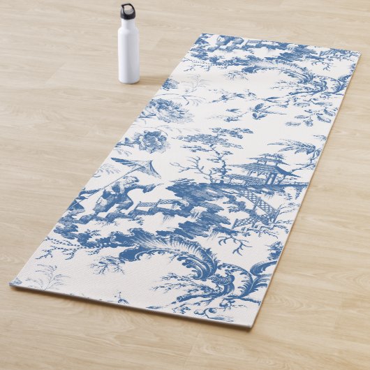  Blauwe en Witte Pagoda Chinoiserie Yogamat (In situ)