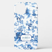 Blauwe en Witte Pagode Chinoiserie Case-Mate iPhone Case (Achterkant)