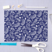 Blauwe en witte paisley tissuepapier (Craft)