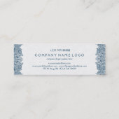 Blauwe en witte  Paisley Wedding Planner Mini Visitekaartje (Achterkant)
