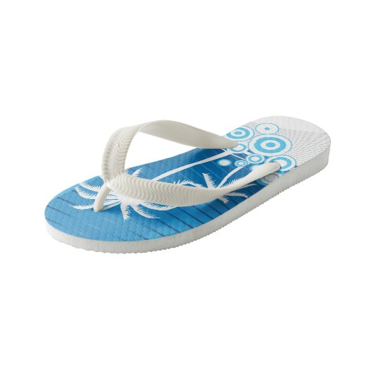 Blauwe en witte palmbomen - Teenslippers van Kind (Schuin)