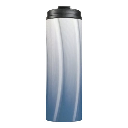 Blauwe en witte plastic verpakking thermosbeker (Voorkant)