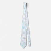 Blauwe en witte poka Dot Necktie Stropdas (Voorkant)