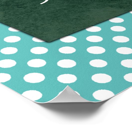 Blauwe en witte poka Dots Classroom Rules Poster (Hoek)