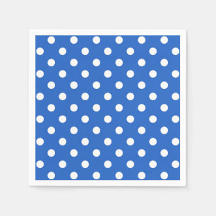 Blauwe en witte poka Dots Napkins Servet