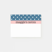 Blauwe en witte poka Dots Post-it® Notes (Voorkant)