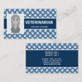 Blauwe en witte pokken met uw eigen fotodierenarts visitekaartje (Voorkant / Achterkant)