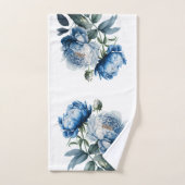 Blauwe en witte pony op de witte doekset bad handdoek (Handdoek)