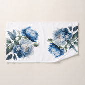 Blauwe en witte pony op de witte doekset bad handdoek (Handdoek)