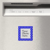 Blauwe en witte pooldots Foto Lijst Magneet (Insitu (Vaatwasser))