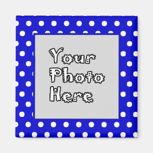 Blauwe en witte pooldots Foto Lijst Magneet