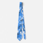 Blauwe en witte puzzle stukken stropdas (Voorkant)