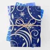 Blauwe en witte roestril inpakpapier vel (In situ)