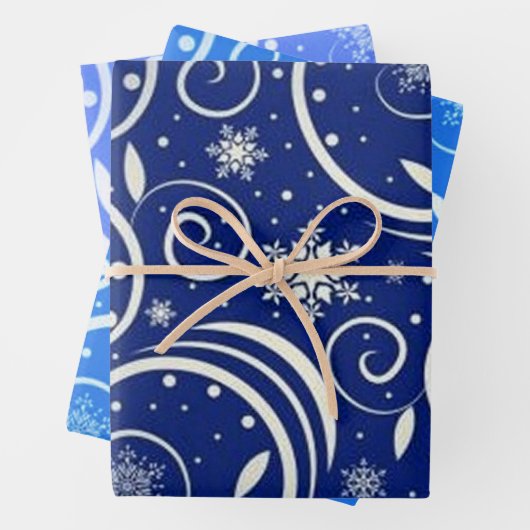 Blauwe en witte roestril inpakpapier vel (In situ)