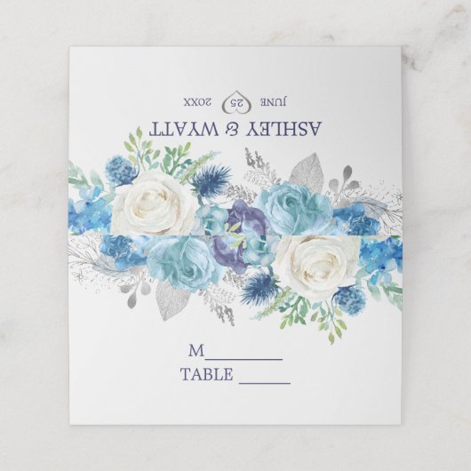 Blauwe en witte rozen (Buitenkant ongevouwen)