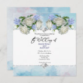 Blauwe en witte rozen en diamanten (Voorkant / Achterkant)