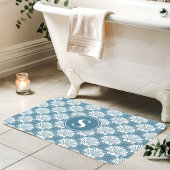 Blauwe en Witte Schelp Kust Monogram Badmat