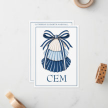 Blauwe en Witte Schelpen en Lint Monogram