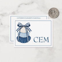 Blauwe en Witte Schelpen en Lint Monogram