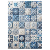Blauwe en witte sneeuwvlok quilt klembord (Achterkant)