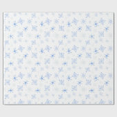 blauwe en witte sneeuwvlokken uit de Middeleeuwen Cadeaupapier (Vlak)