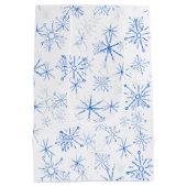  blauwe en witte sneeuwvlokken uit de Middeleeuwen Medium Cadeauzakje (Achterkant)