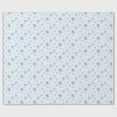 Blauwe en witte sneeuwvlokken Winter Modern Kerstm Cadeaupapier (Vlak)
