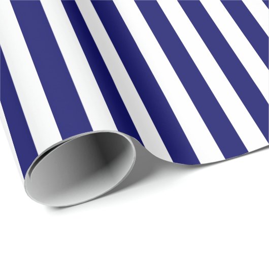 Blauwe en witte snoepjes strepen cadeaupapier (Rol Hoek)