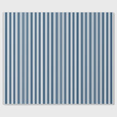 Blauwe en witte snoepjes strepen cadeaupapier (Vlak)