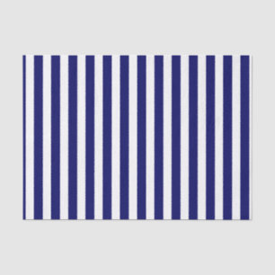 Blauwe en witte snoepjes strepen tissuepapier