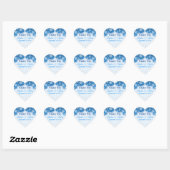 Blauwe en witte Snowflake Wedding Favor Sticker (Vel)